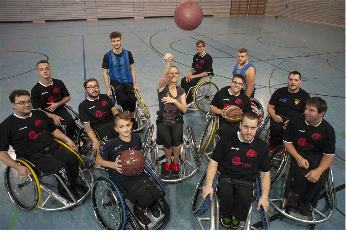 Inklusiver Sport wird in der Region mit Leidenschaft betrieben und unterstützt – hier das Rollstuhlbasketball-Mixed-Team des PSC Pforzheim im Jahr 2019 beim Training. Foto: Archiv
