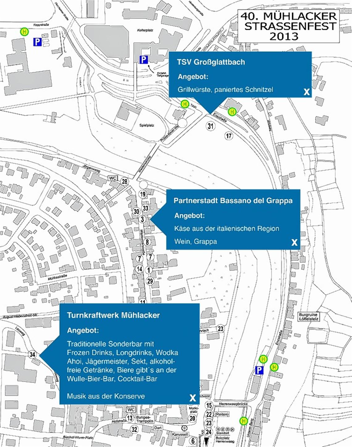 Interaktiver Plan zum Straßenfest.