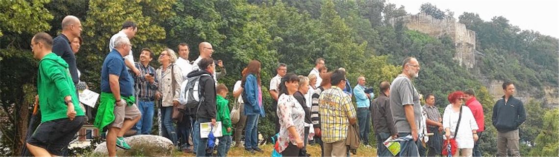 Interesse an der Gartenschau: Mitglieder des Gewerbe-, Handels- und Verkehrsvereins nehmen das Gelände in Augenschein.