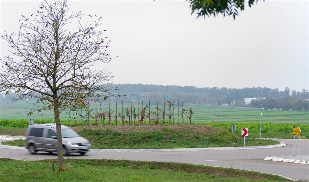 Ist (noch) kein Schmuckstück: Der Kreisverkehr oberhalb von Mühlhausen. Foto: Fotomoment