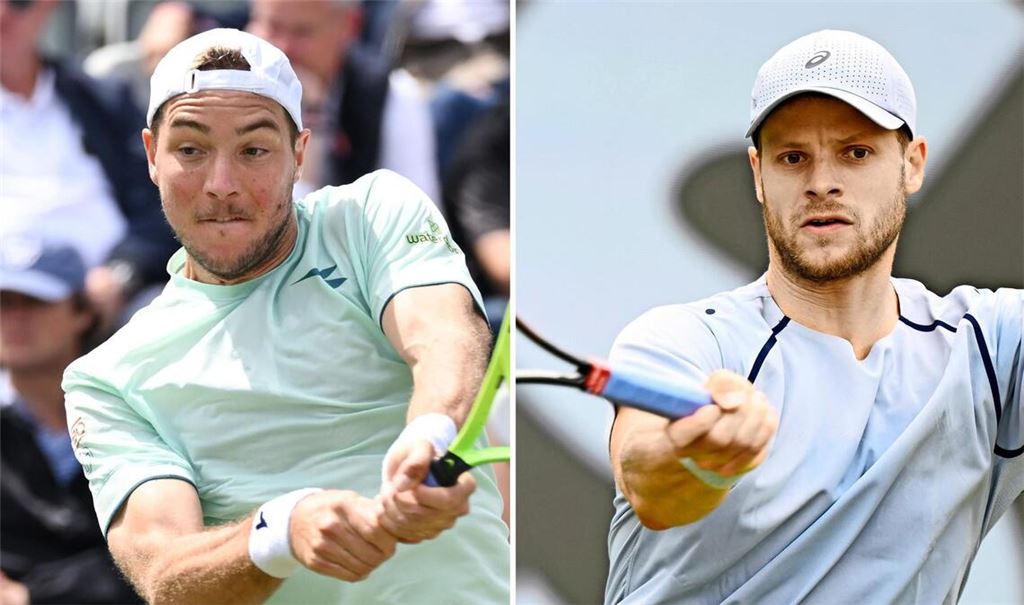 Jan-Lennard Struff (links) und Yannick Hanfmann (34) schafften am zweiten Turniertag den Sprung ins Achtelfinale. 