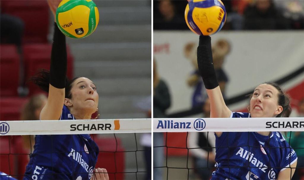 Jasmine Gross (li.) und Lydia Grote spielen auch in der kommenden Saison für Allianz MTV Stuttgart.