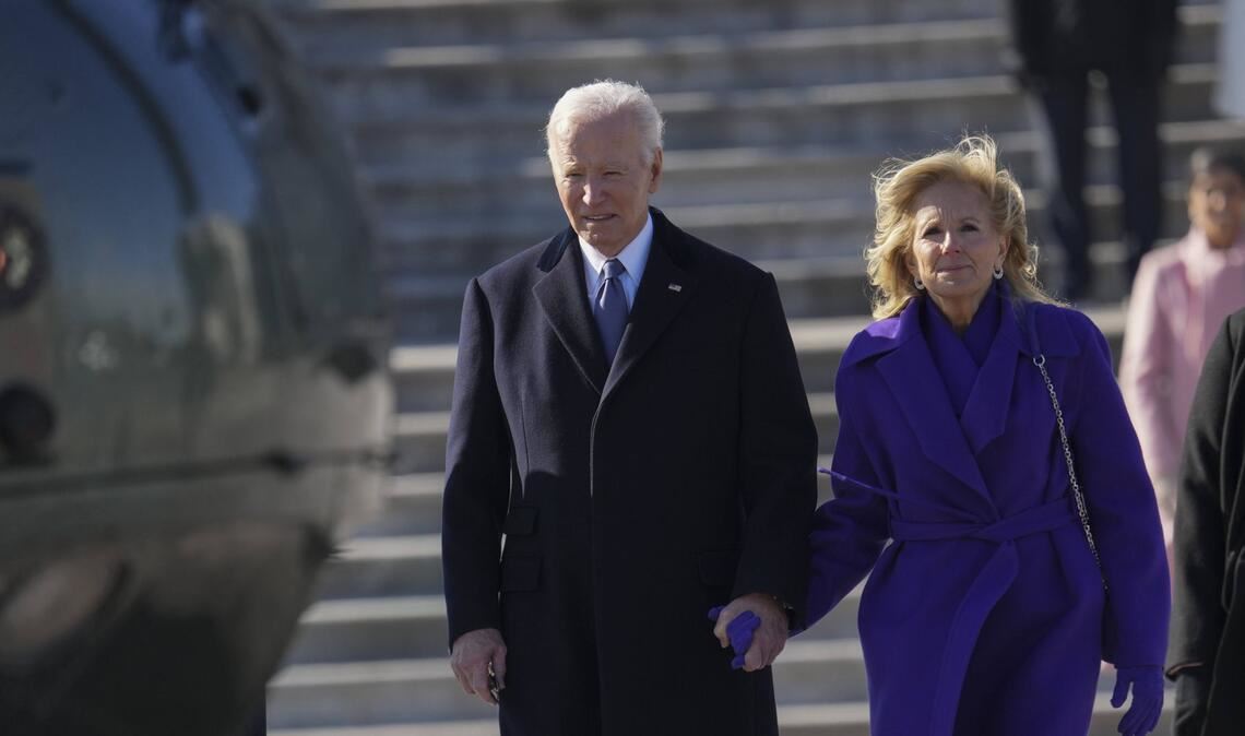 Joe und Jill Biden: Ein Leibwächter der Ex-First Lady schoss sich bei einem Unfall selbst an. (Archivbild)