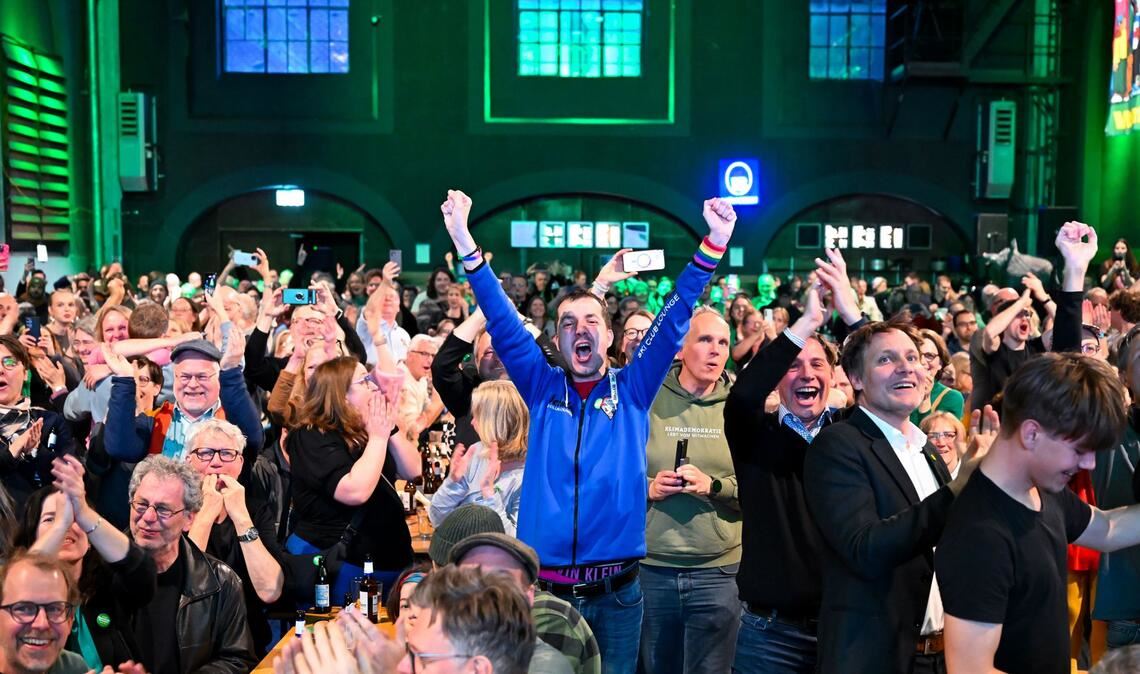 Jubel bei den Grünen in München.