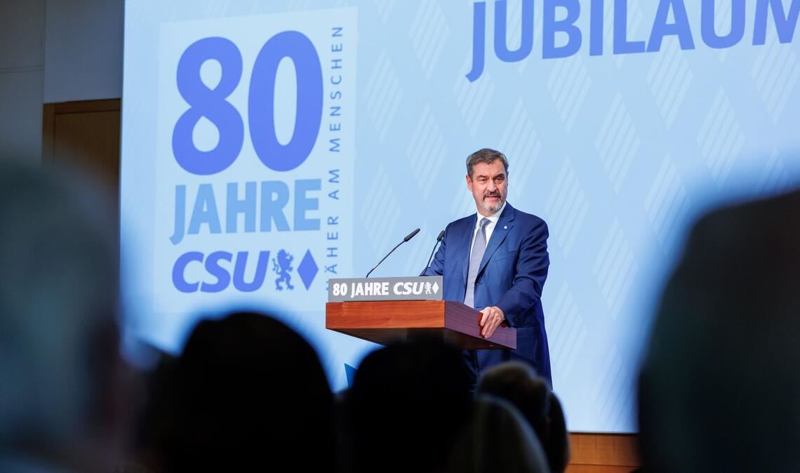 Jubiläumsfeier in München: Söder feiert 80 Jahre CSU