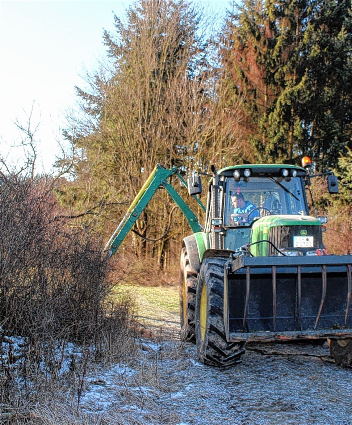 Landwirt bringt alte Hecken in Form