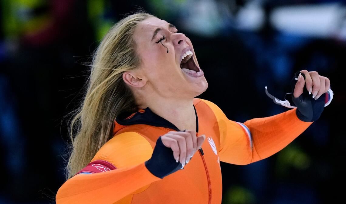 Jutta Leerdam schrie ihre Freude über den Olympiasieg heraus.