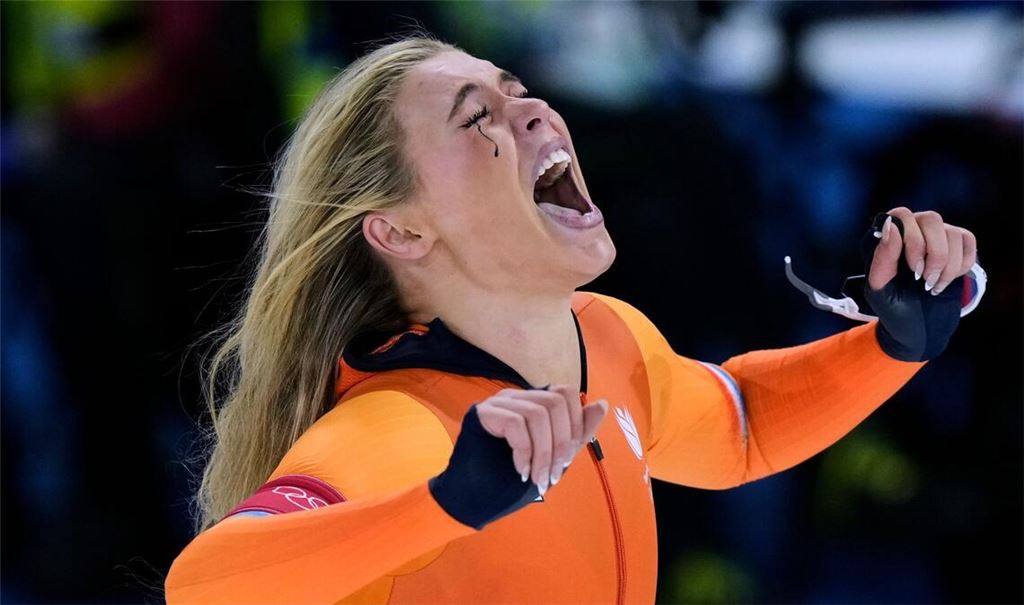 Jutta Leerdam schrie ihre Freude über den Olympiasieg heraus.