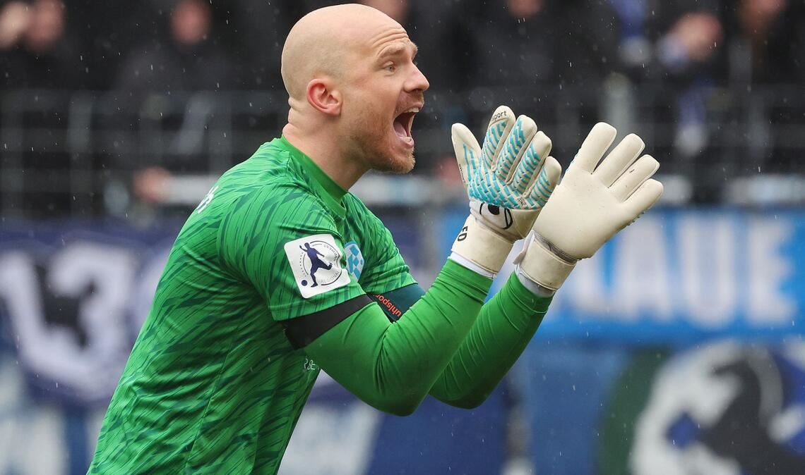 Kickers-Torhüter Felix Dornebusch musste ein Mal hinter sich greifen.