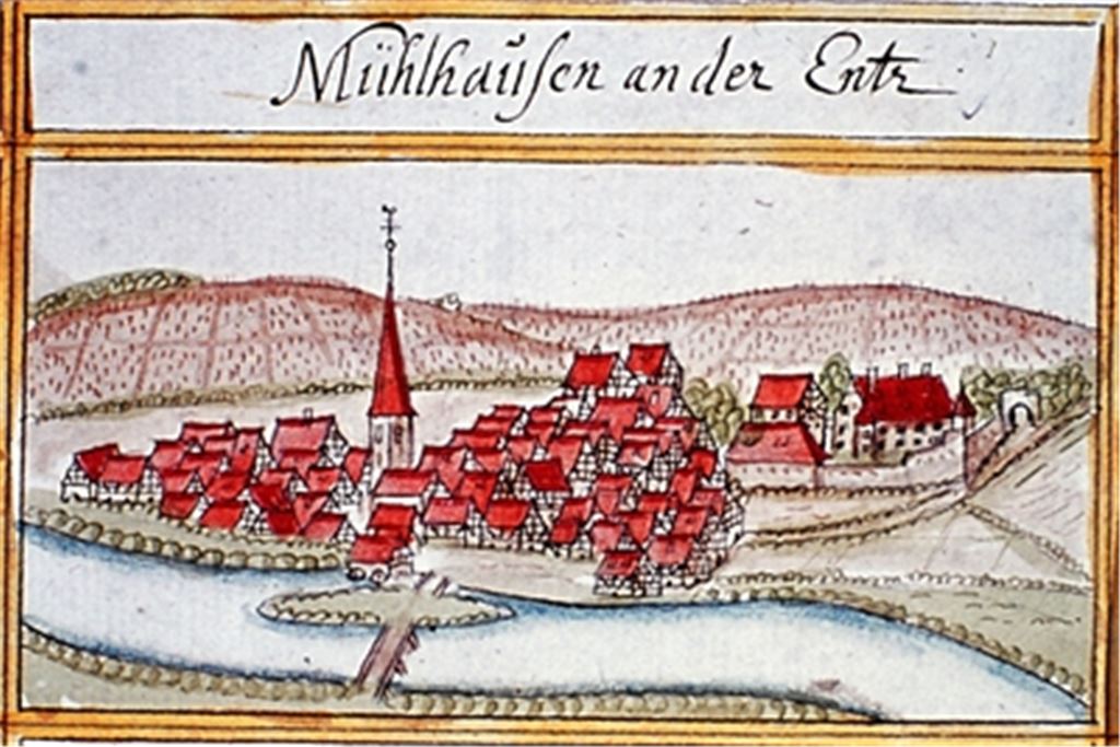 Kieser’sche Ansicht aus dem Forstlagerbuch. Fotos: Stadtarchiv Mühlacker