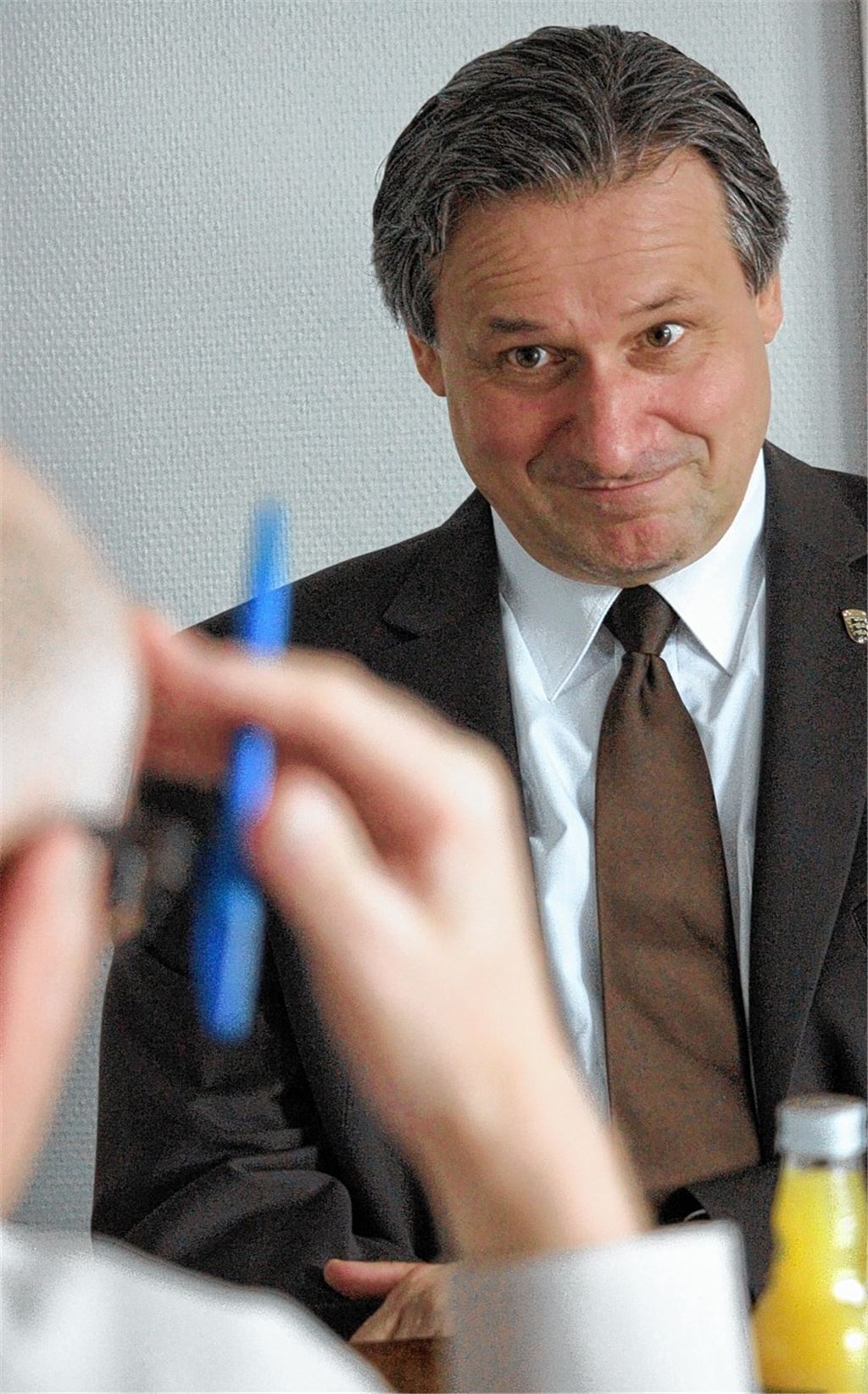Klare Kante: FDP-Fraktionschef Dr. Hans-Ulrich Rülke im Redaktionsgespräch. Foto: Huber