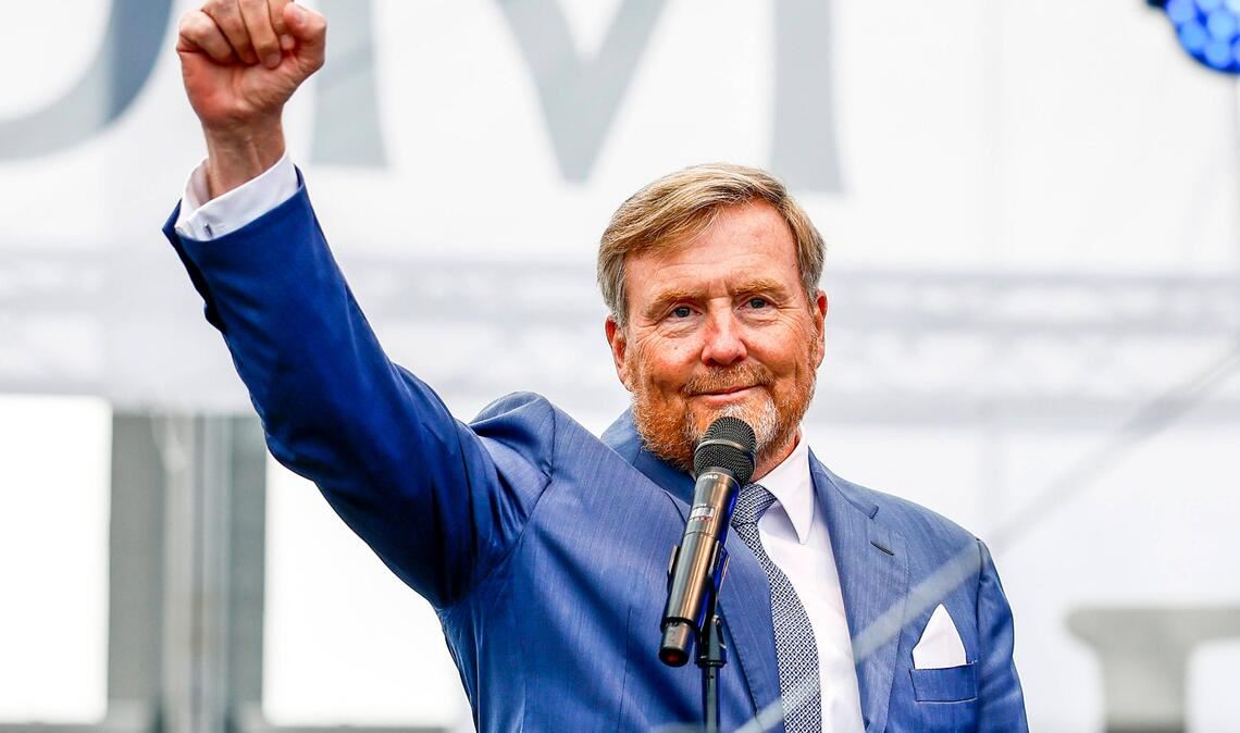 König Willem-Alexander hielt auch eine Rede in Dokkum.