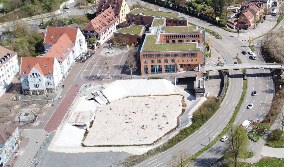 Könnte laut KI ein Platz für Wassersport sein: das Mühlehof-Loch im Stadtzentrum. Foto: Archiv