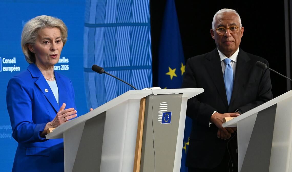 Kommissionspräsidentin Ursula von der Leyen und Ratspräsident António Costa müssen auf Merz' Brief reagieren. (Archivbild)