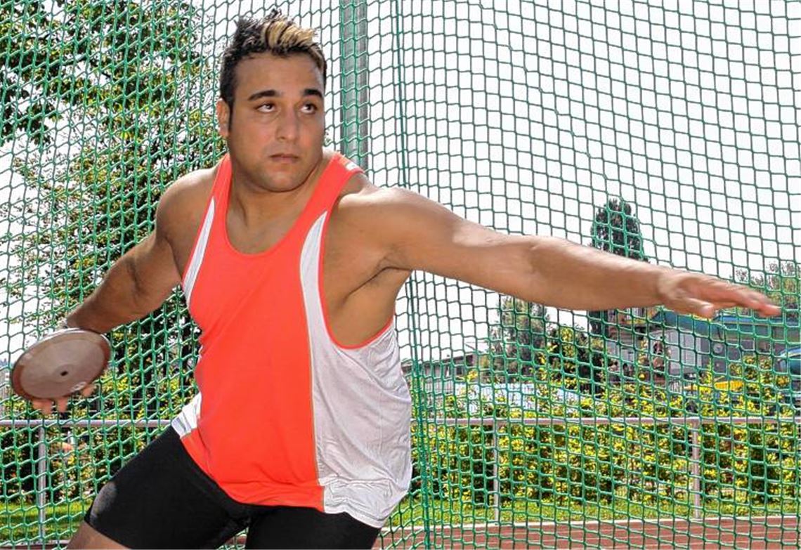 Kraft, Technik, Schnelligkeit und Beweglichkeit: Nur wenige Diskuswerfer auf der Welt beherrschen diesen Vierklang so perfekt wie der Iraner Ehsan Hadadi. Foto: Eigner