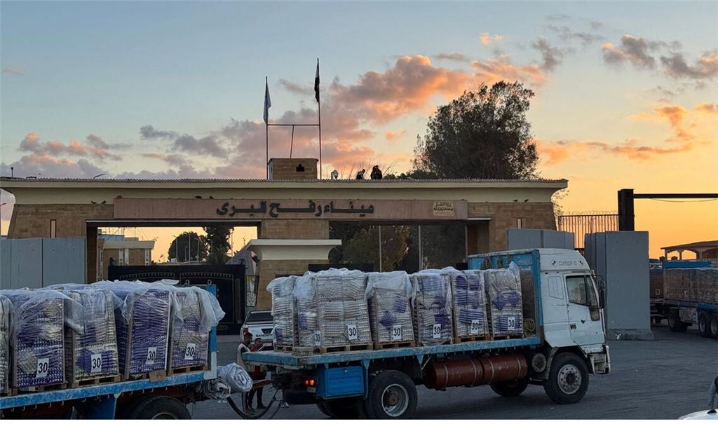 LKWs mit Hilfsladungen für den Gazastreifen. (Archivbild).