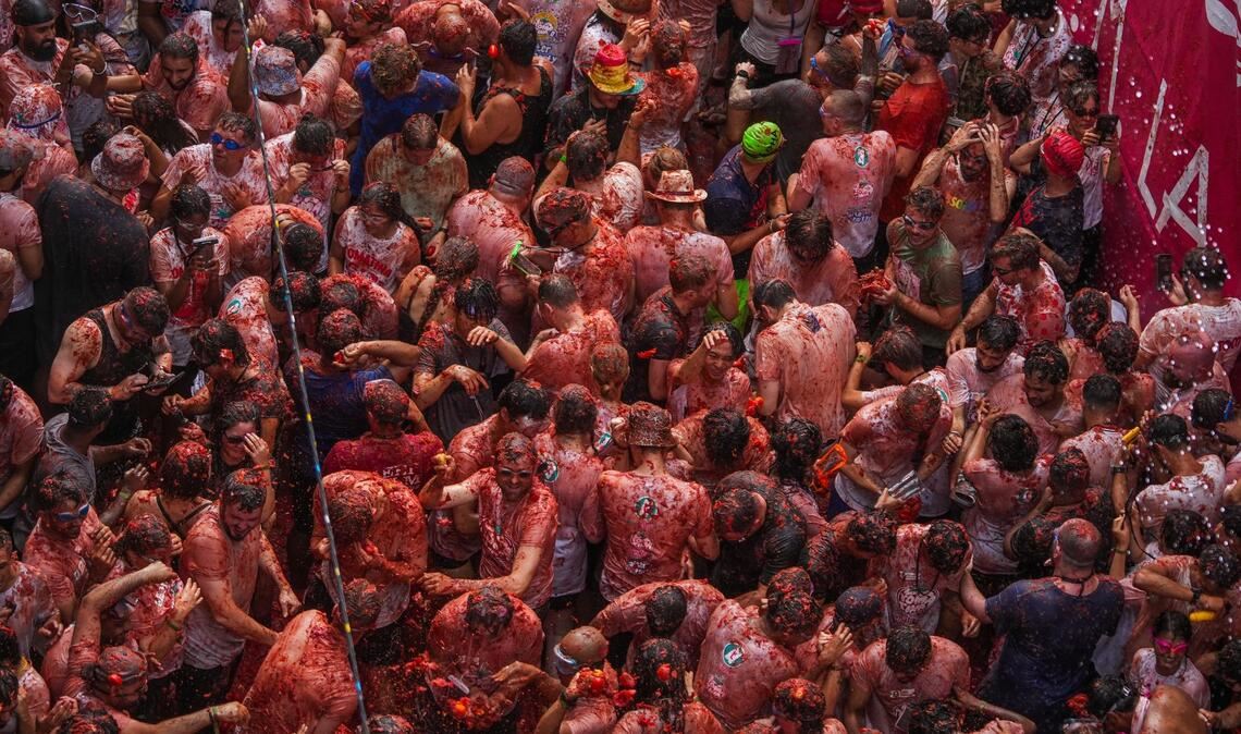 "La Tomatina" - Tomatenschlacht in Spanien.