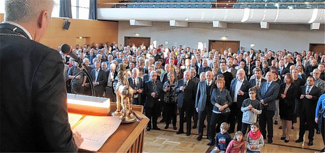 „Lassen wir uns unsere Stadt nicht schlechtreden“: Der Appell von Vaihingens Oberbürgermeister Gerd Maisch beim Neujahrsempfang.Arning