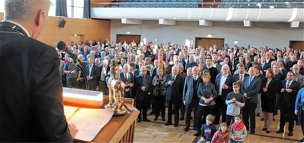 „Lassen wir uns unsere Stadt nicht schlechtreden“: Der Appell von Vaihingens Oberbürgermeister Gerd Maisch beim Neujahrsempfang.Arning