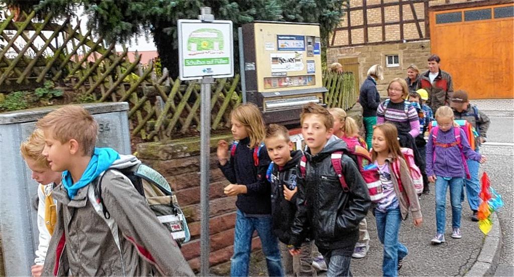 Laufbus in Aktion in Ölbronn. Foto: privat