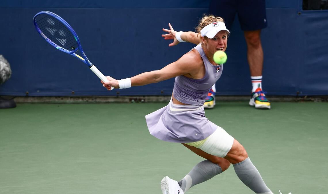 Bilder des Tages Laura Siegemund in Aktion gegen Anastasia Sacharowa bei den US Open in New York.