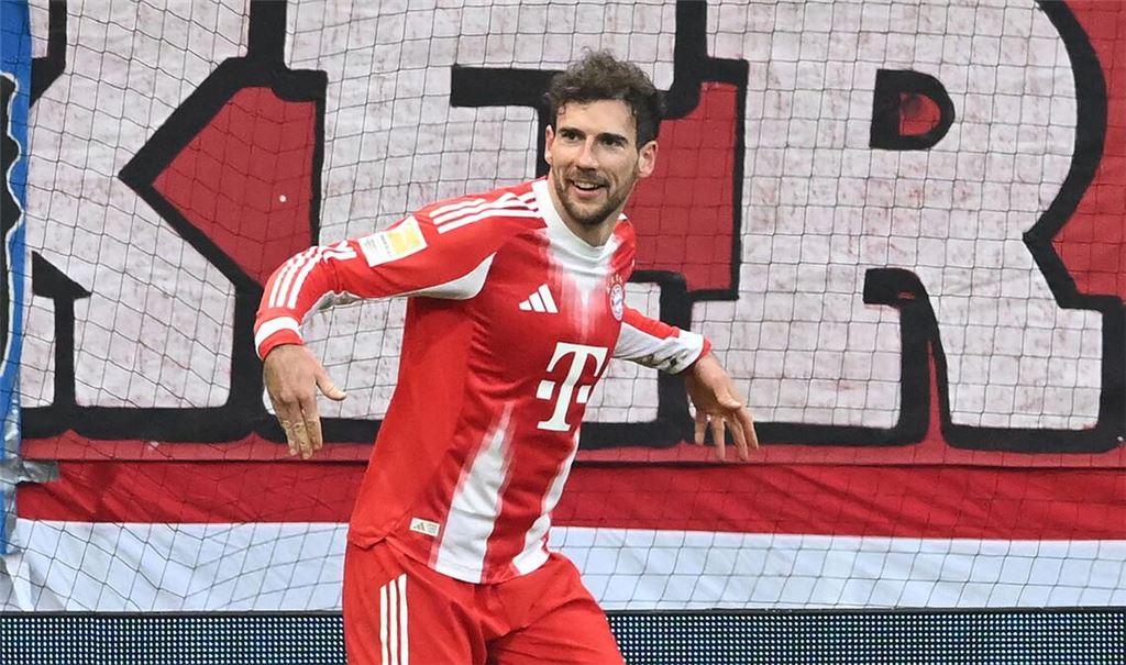 Leon Goretzka nach seinem Tor in Bremen.