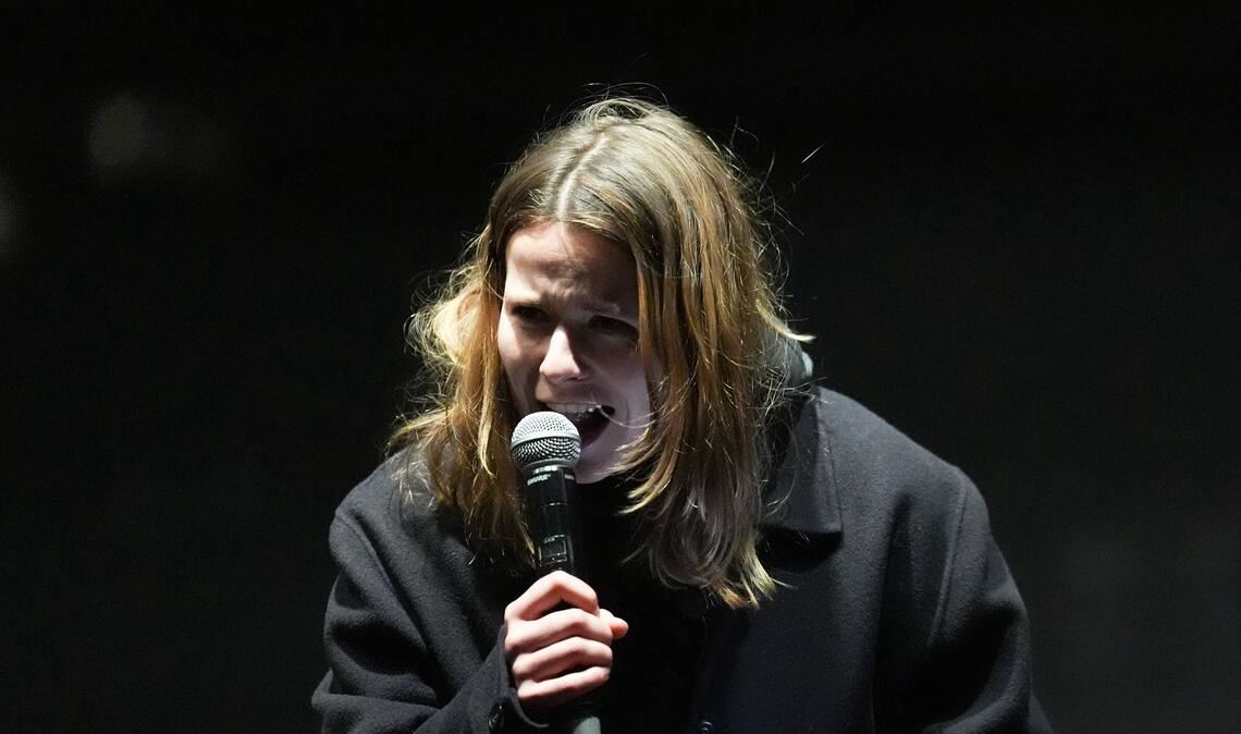 Luisa Neubauer sprach zum Abschluss der Kundgebung.