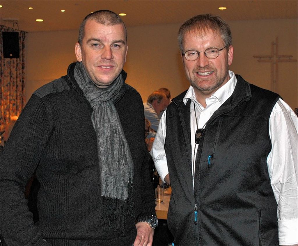 Männervesper: Michael Stahl (li.) wird von Albert Haug vorgestellt. Foto: Stahlfeld