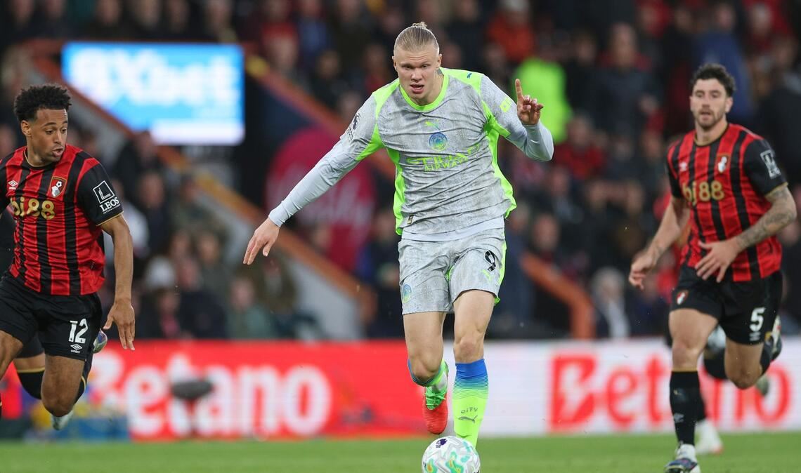 Man-City-Stürmer Erling Haaland blieb beim AFC Bournemouth glücklos.