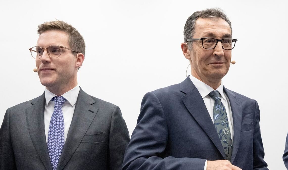 Manuel Hagel (CDU) und Cem Özdemir (Grüne, von links) wollen am Sonntag Ministerpräsident werden.