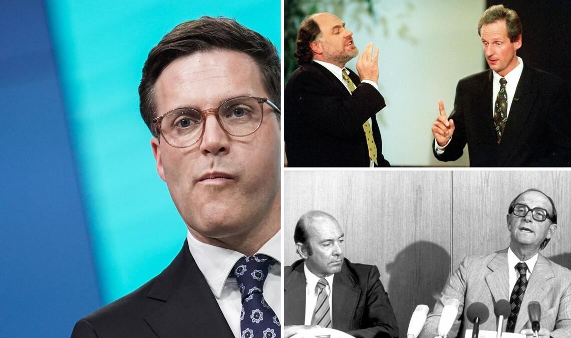 Manuel Hagel (links) hat zuletzt einiges einstecken müssen. Auch beim Stuttgarter OB-Wahlkampf 1996 zwischen Rezzo Schlauch und Wolfgang Schuster (CDU) gab es eine Negativ-Kampagne. Und Hans Filbinger (CDU) sah in seinem  Fall sowieso einen „Rufmord“.