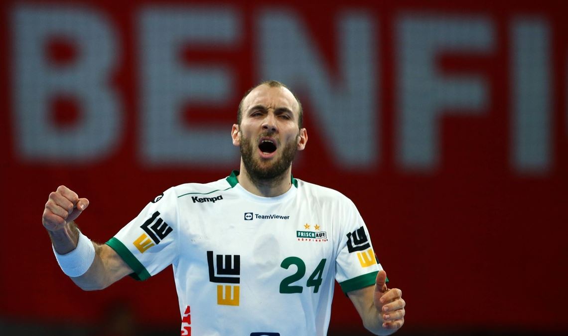 Marcel Schiller warf in Lissabon acht Tore und zeigte wie das gesamte Frisch-Auf-Team eine starke Leistung.