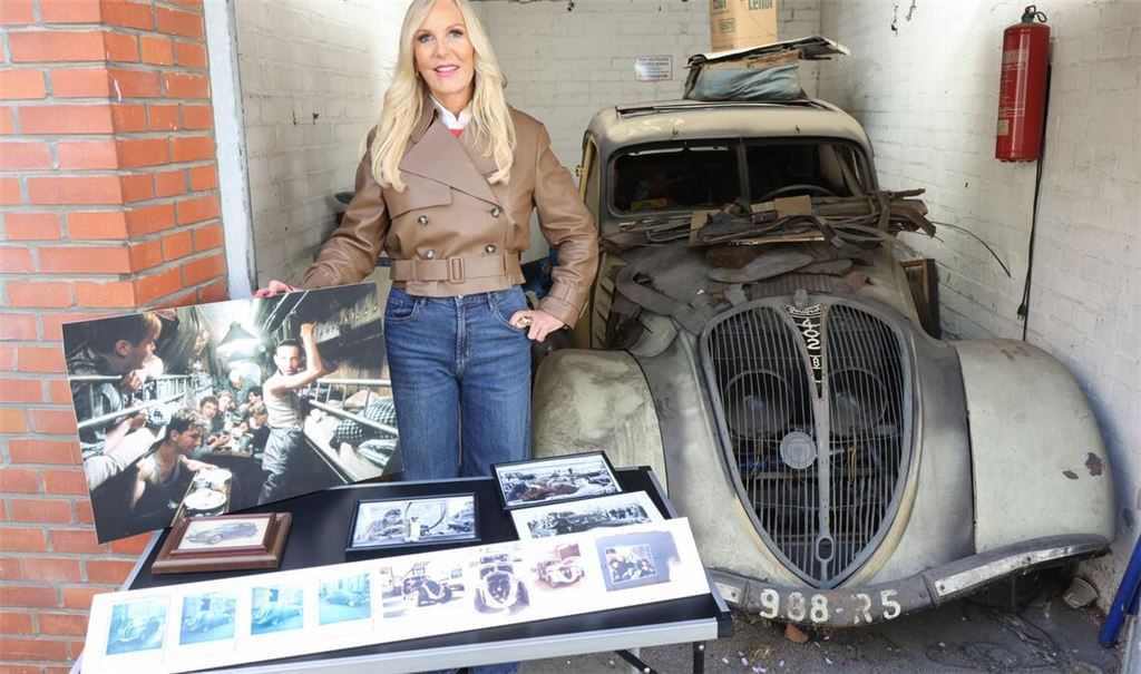Marion Fedder, die Witwe von Jan Fedder hat den alten Peugeot 402 aus dem Filmklassiker "Das Boot" in einer Garage gefunden.