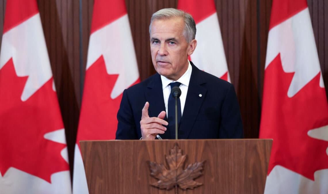 Mark Carney bei einer Pressekonferenz in Ottawa nach dem vorläufigen Scheitern der Handelsgespräche mit den USA