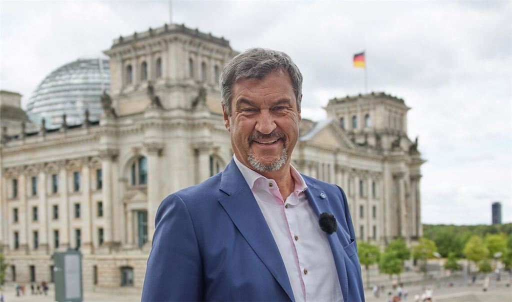 Markus Söder (CSU), Bundesvorsitzender, beim ARD-Sommerinterview vor einem Jahr.