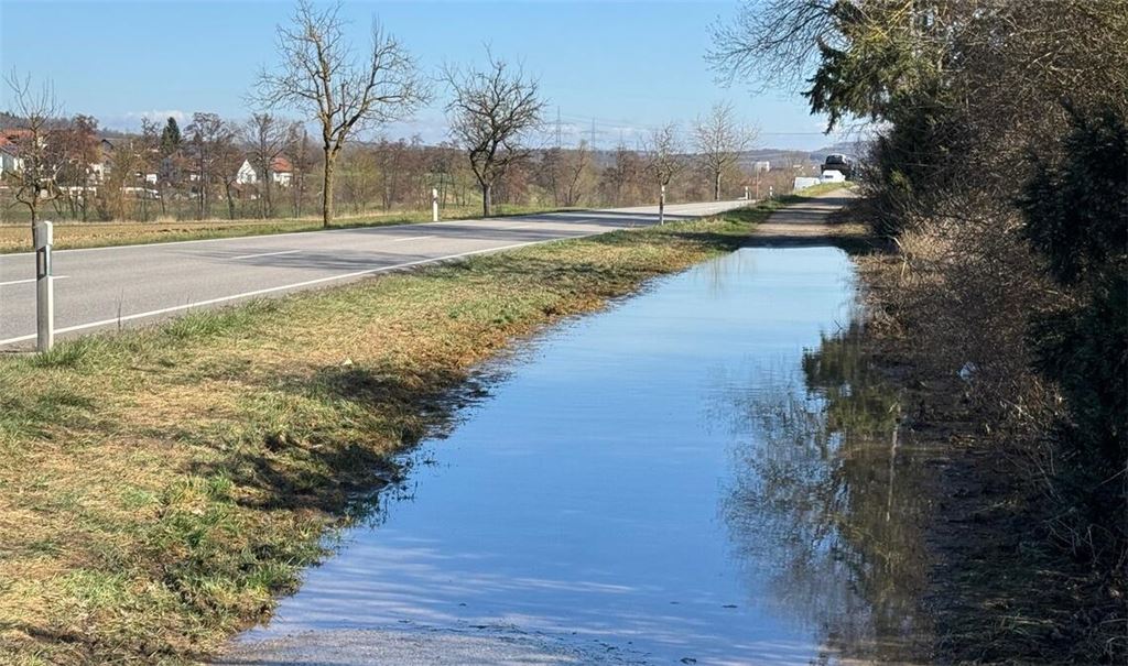 Mehr als nur eine kleine Wasserlache: die Situation am Montag.