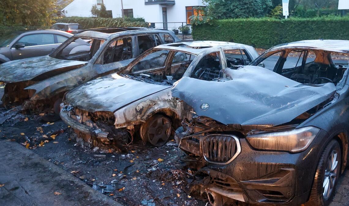 Mehrere Autos brannten ab.