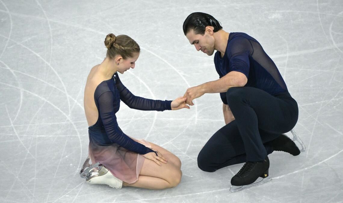 Minerva Hase und Nikita Volodin unterliefen in der Kür einige Fehler.