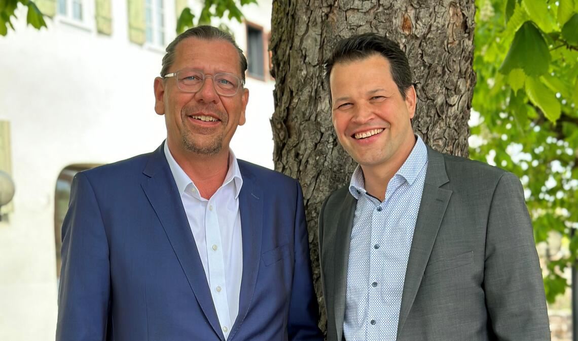 Missverständnis ausgeräumt: Die Bürgermeister Michael Schmidt (li.) und Aaron Treut. Foto: privat