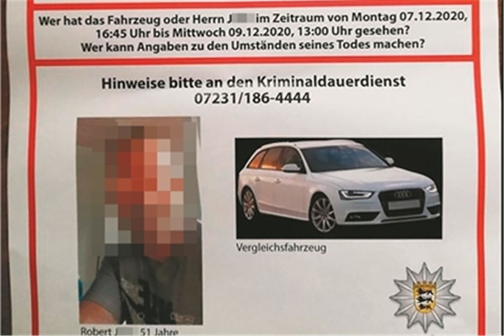 Mit Plakaten suchte die Polizei nach der Entdeckung des Opfers in Enzberg nach möglichen Zeugen. Foto: Archiv