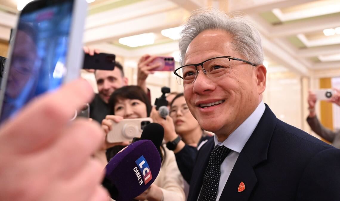 Mit Trump reisten hochrangige US-Wirtschaftsbosse nach Peking - im Bild Nvidia-Chef Jensen Huang.