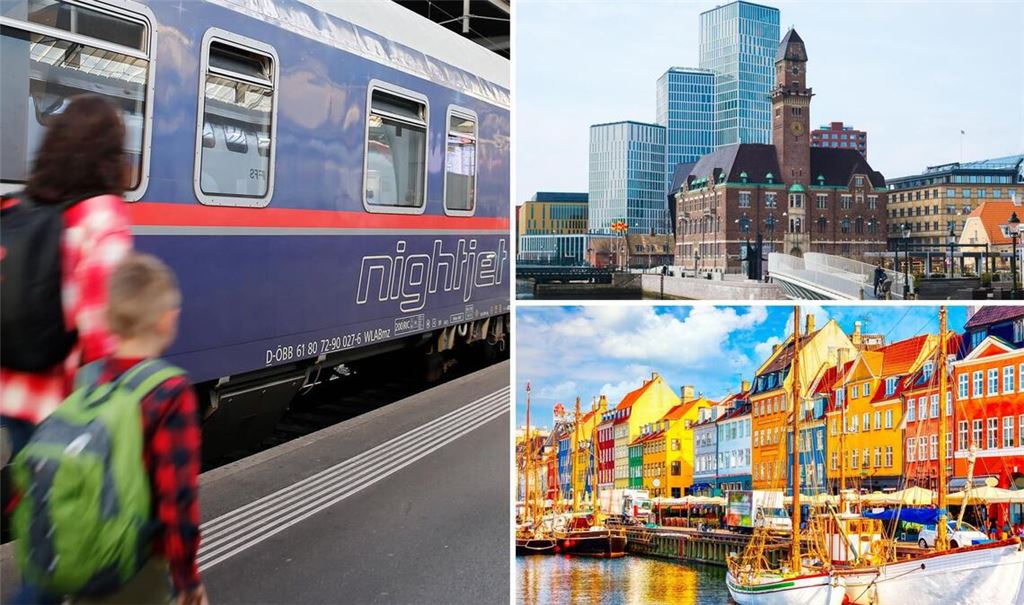 Mit dem Nachtzug geht es künftig von Baden-Württemberg bis nach Kopenhagen (unten rechts) und Malmö (oben rechts).