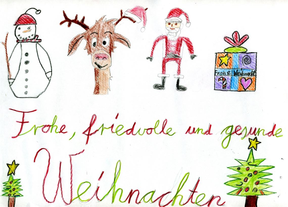 Mit diesem Bild hat sich die damals zehnjährige Enya aus Ötisheim an der Weihnachtsmalaktion 2020 beteiligt. Foto: Archiv