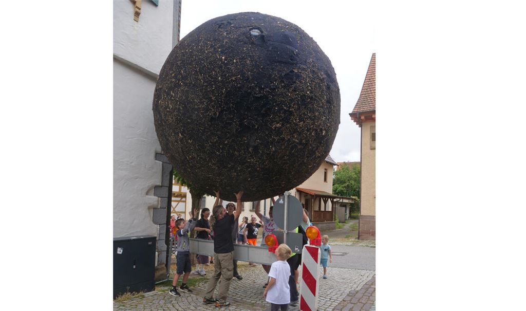 Mit vereinten Kräften schafft es der Black Ball auch über Hindernisse. Denn genau darum geht es: Die Kugel soll Interaktion und Kommunikation hervorrufen. Foto: Friedrich