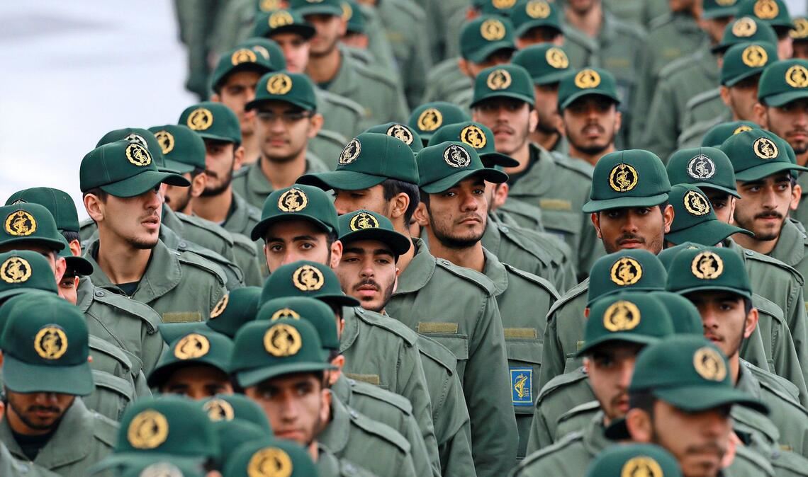 Mitglieder der iranischen Revolutionsgarde bei  einer Zeremonie in Teheran