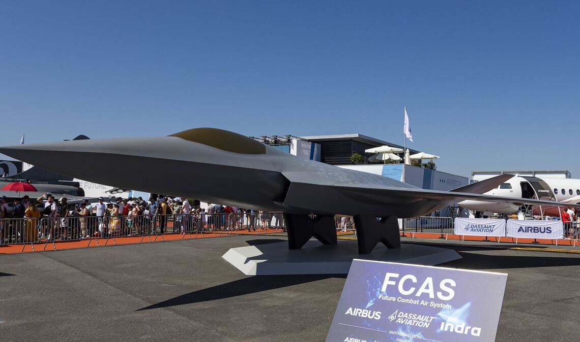Modell des FCAS-Kampfjets: Das Militärprojekt der deutschen und französischen Regierung ist offenbar gescheitert.