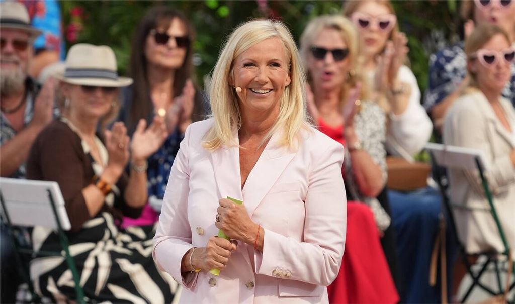 Moderatorin Andrea Kiwi Kiewel im ZDF Fernsehgarten.