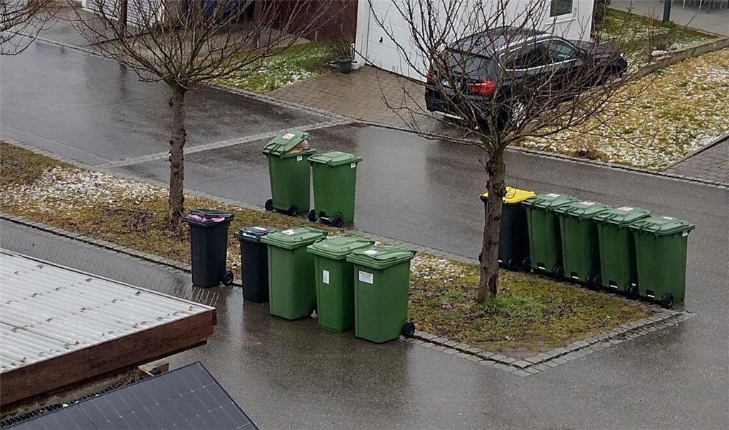 Momentaufnahme von Anfang des Monats aus der Röntgenstraße am Mühlacker Senderhang, wo sich ein Anwohner darüber beklagt hatte, dass der Straßenzug offenbar regelmäßig vom Entsorger „vergessen“ werde – und für Beschwerden sei bei PreZero niemand erreichbar. Foto: privat