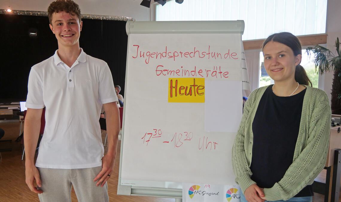 Jugendsprechstunde wird gut angenommen Moritz Kraft und Katharina Schulze, die im letzten Halbjahr die monatlichen Jugendsprechstunden organisiert haben, ziehen eine positive Bilanz und kündigen an: Das Format wird nach der Sommerpause fortgesetzt. Foto: Friedrich