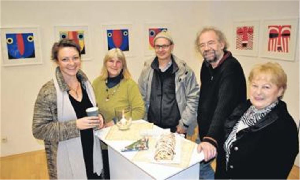Mühlacker Künstler (v. li.): Susanne Bosselmann, Imke Splittgerber, Paul Revellio, Martin Eisenhardt und Inge Vollmer.
Fotos: Stahlfeld
